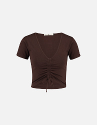 Cropped t-shirt v-neck